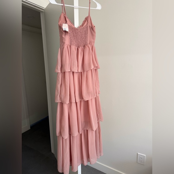 NWT Birdie Grey Lola Dress in Chiffon Dusty Rose - Picture 3 of 7